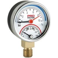 Термоманометр d63 мм, радиальный 6 бар; 0-120°C  PROFactor (PF SG 872-6)