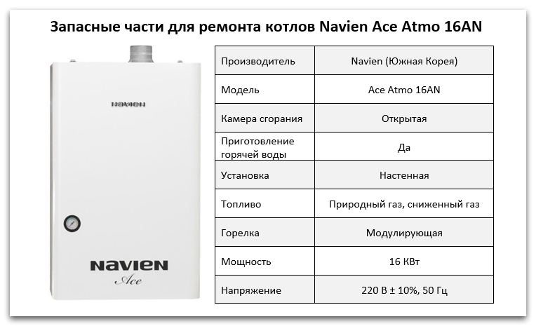 Купить запчасти Navien Ace Atmo 16AN в Твери