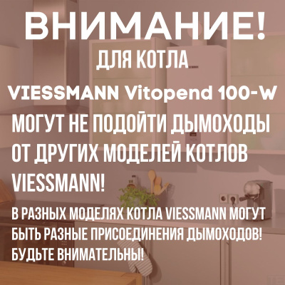 Дымоход для котла VIESSMANN Vitopend 100-W любой мощности, комплект антилед, Китай (DYMvitopend100W)